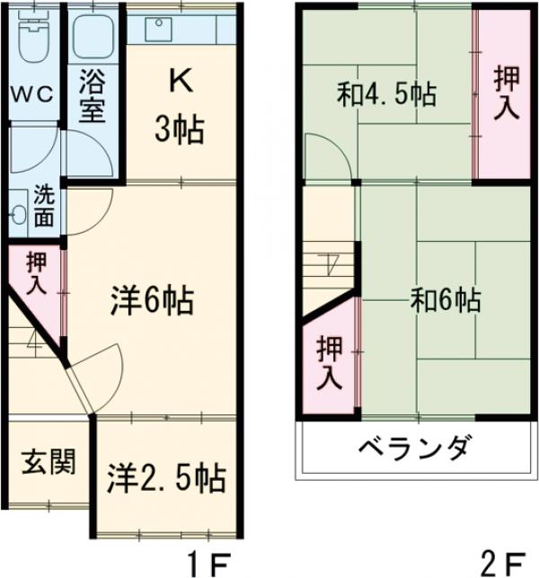 和気町1丁目テラスハウスの間取り