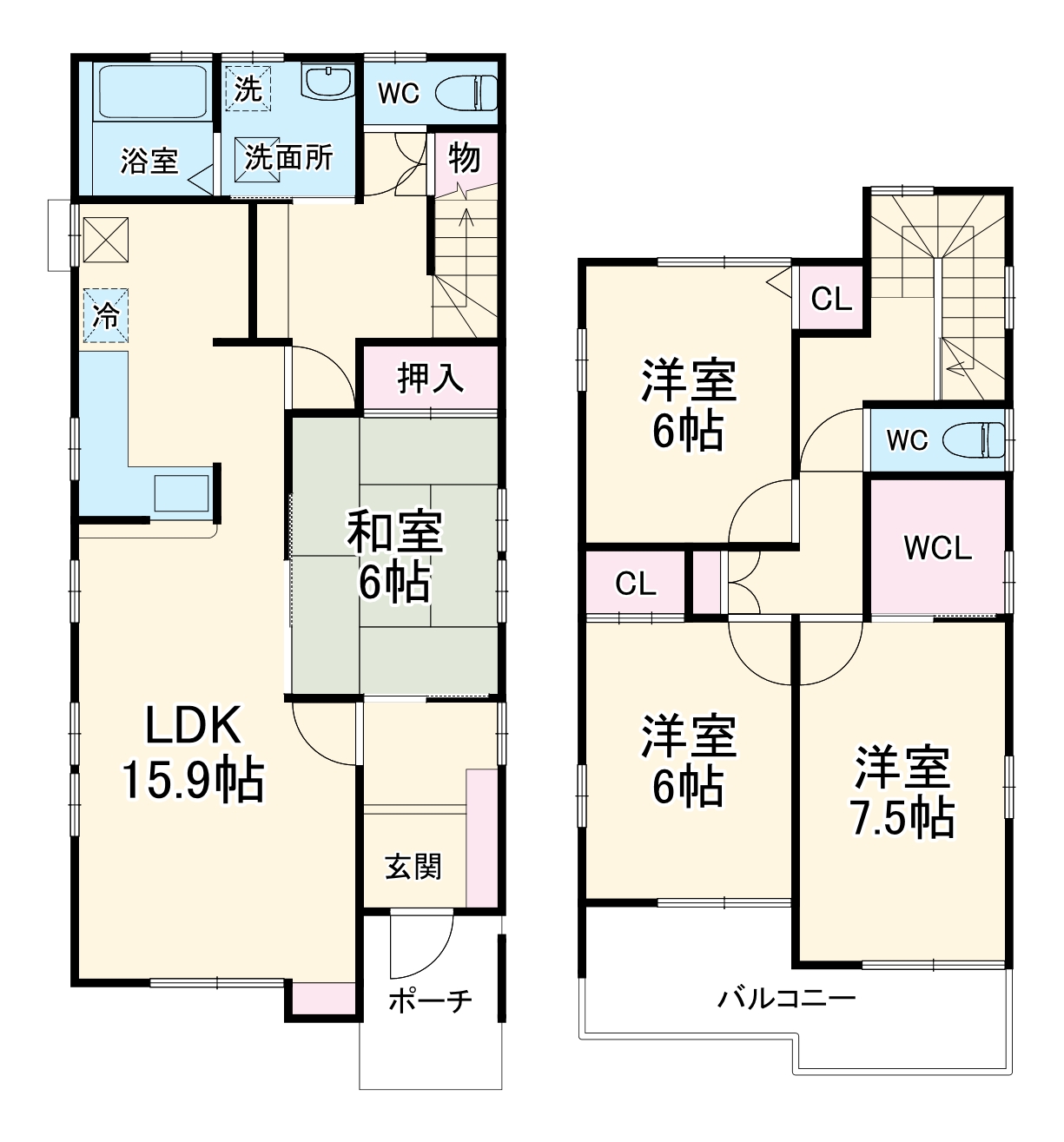 小松寺戸建の間取り
