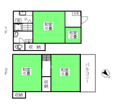 柳原貸家の間取り