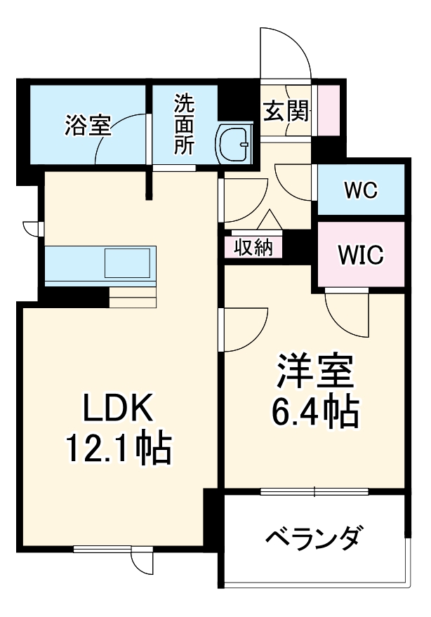 今池町の完工年月(2020年9月)築の賃貸マンションの間取り