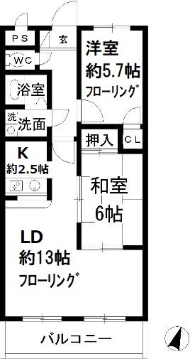 ゼファーシャン・ティオン蘇我壱番館の間取り