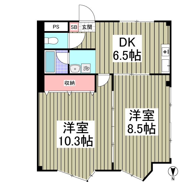 キュウブEX北代田の間取り