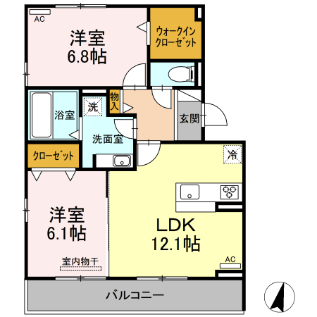 アート旭の間取り