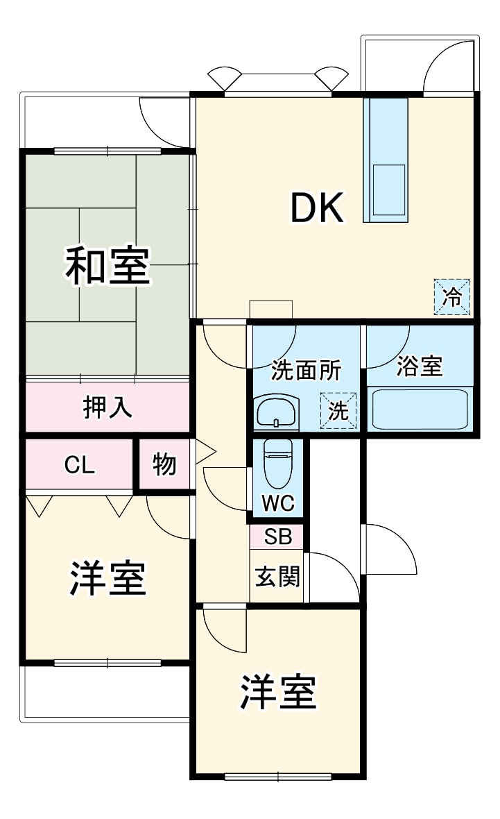 ルイシャトレ希望が丘 Cの間取り
