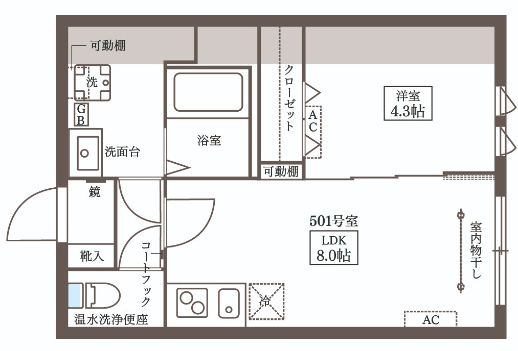 COCOCUBE大井町Ⅱの間取り