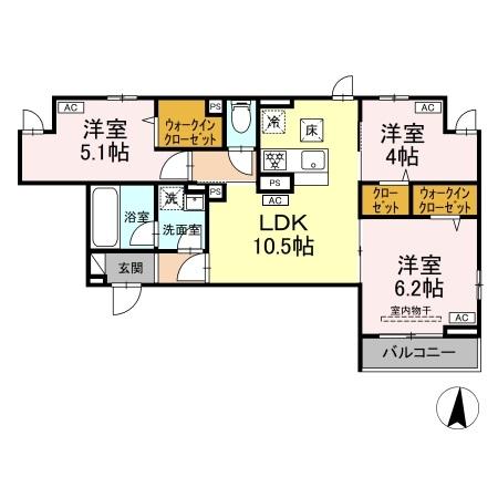 セレスティア東保木間の間取り
