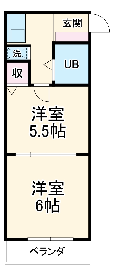 大手町の完工年月(1989年1月)築の賃貸マンションの間取り