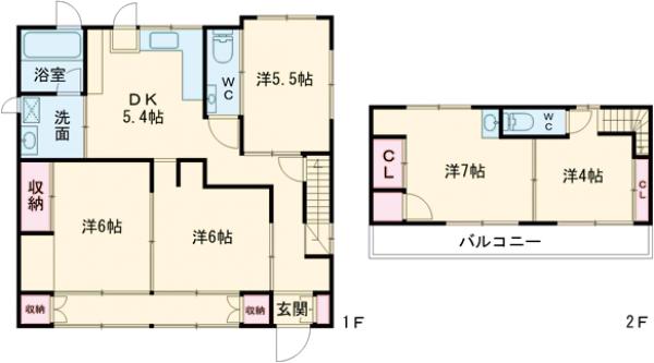棟高戸建1255-1の間取り