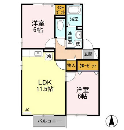 セジュールアユ A/Bの間取り