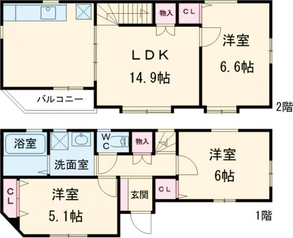 高田馬場戸建の間取り