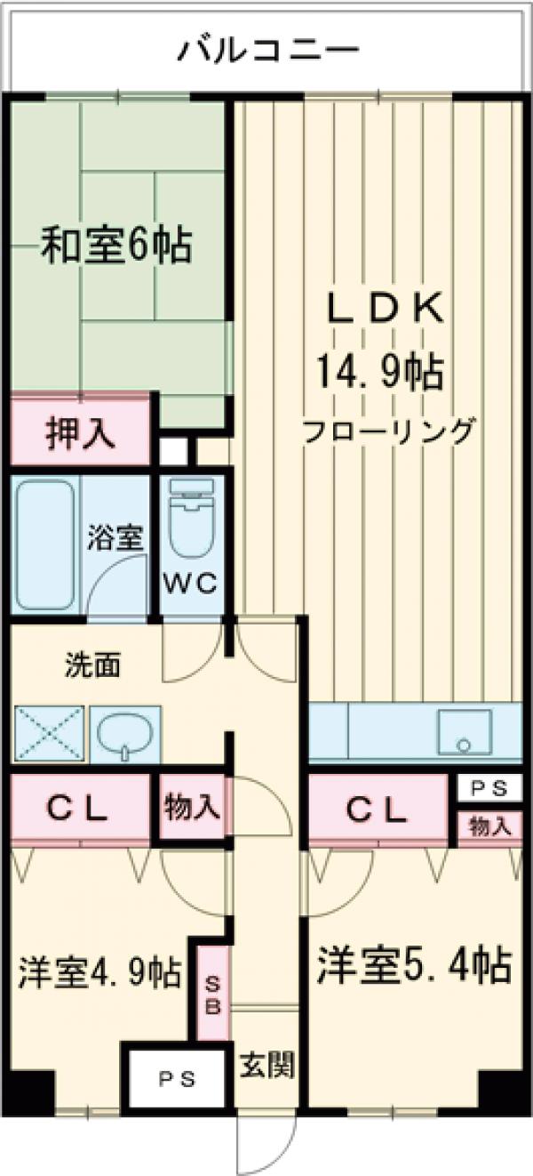 コープ野村梅島の間取り