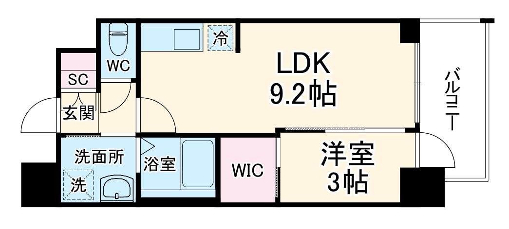 GENOVIA大阪大正(旧:アドバンス大阪フラット)の間取り