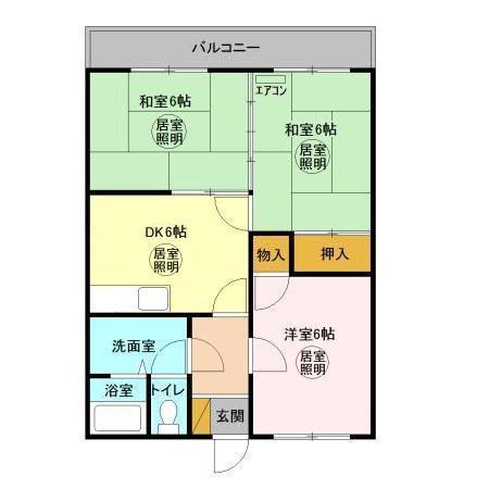 ウスバハイツ F の間取り