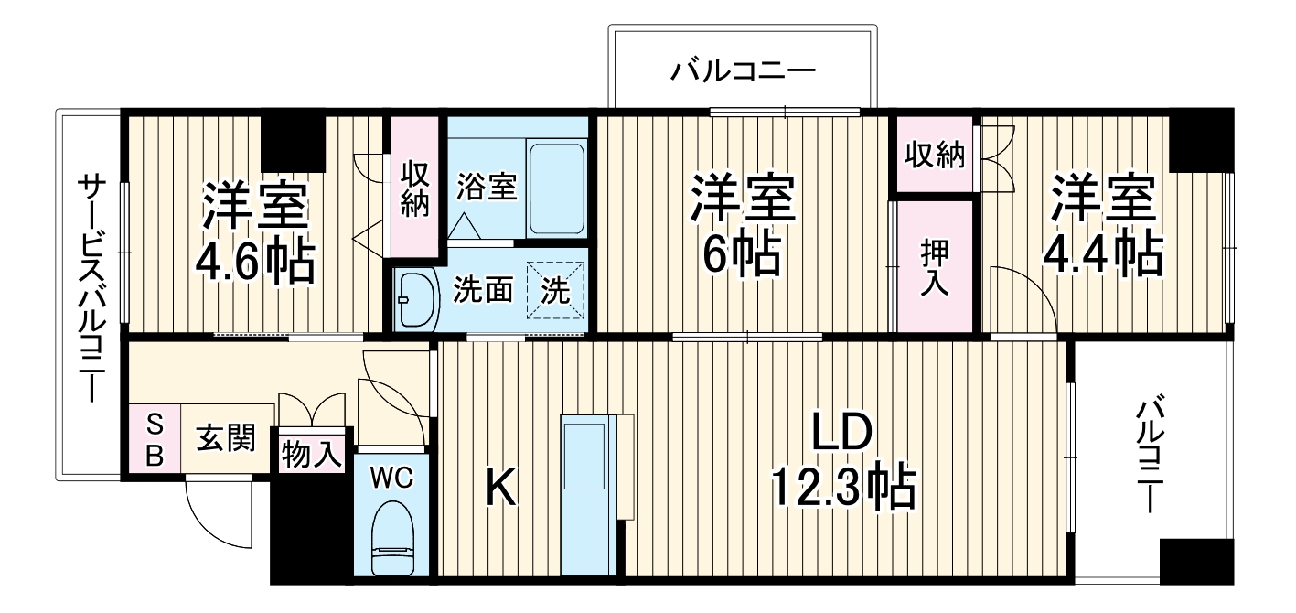 フラッツ芝間の間取り