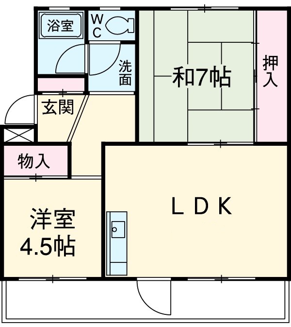 服部ハイツの間取り