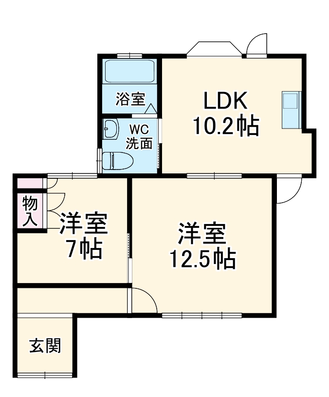 石川貸家の間取り