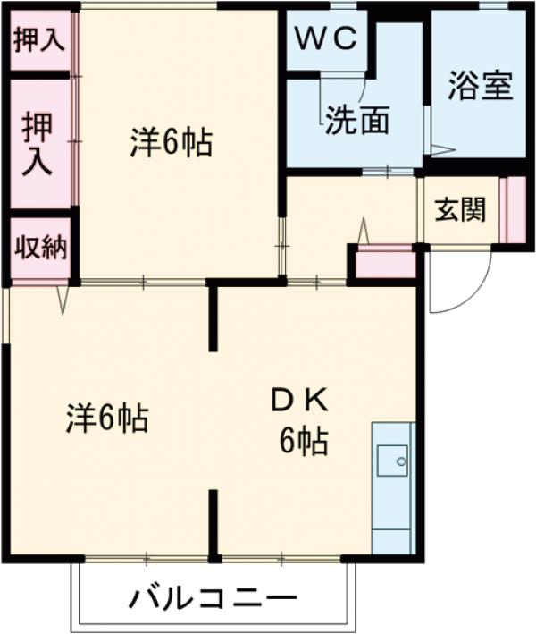 タウンハイツ東峰Bの間取り