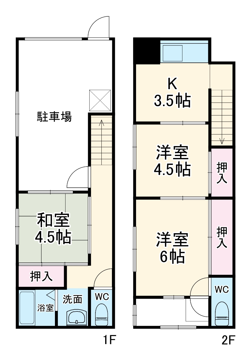 新喜多東1丁目戸建の間取り