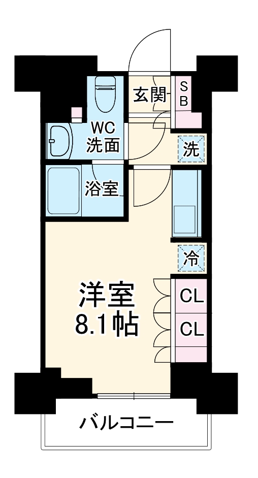パークアクシス横浜反町公園の間取り