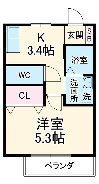 コーポオータの間取り