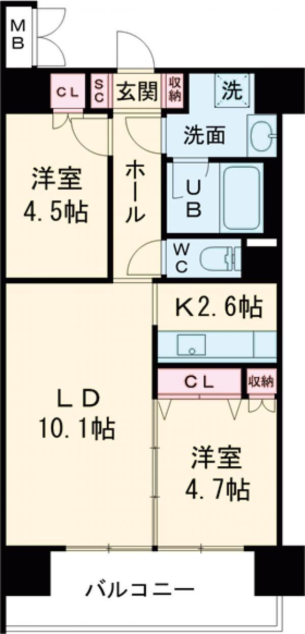 ドゥーエ蔵前の間取り
