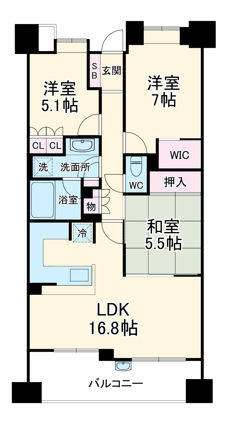 ライオンズ青葉さつきが丘の間取り