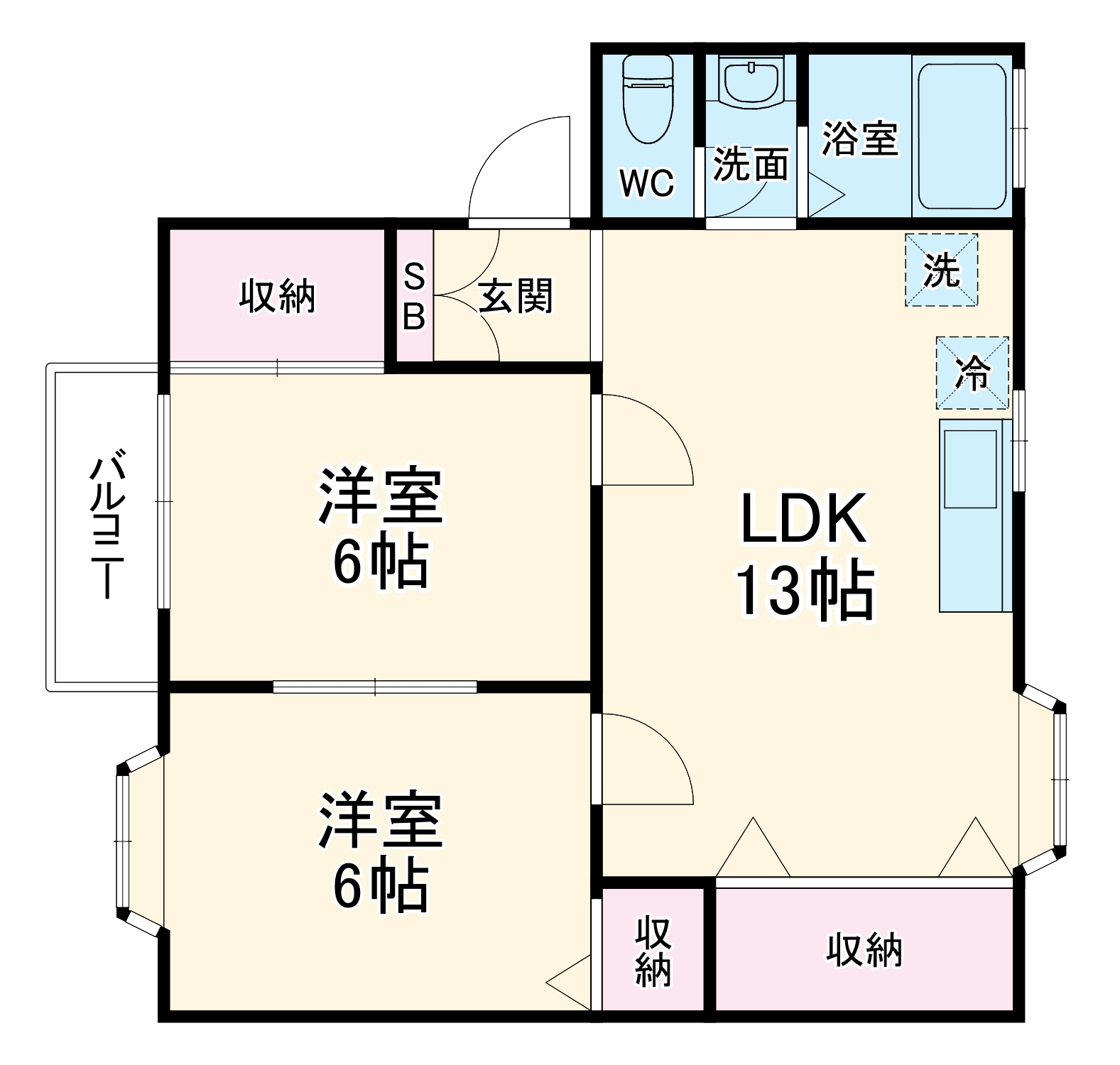 ハイツFの間取り