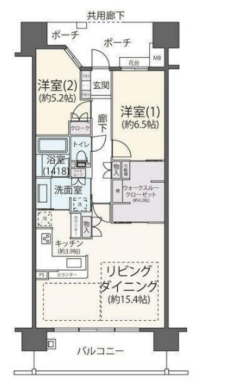 ガーデンアリーナ新百合ヶ丘ヒルトップコート壱番館の間取り