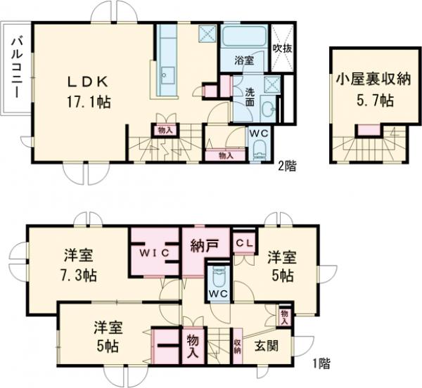 八幡山戸建ての間取り