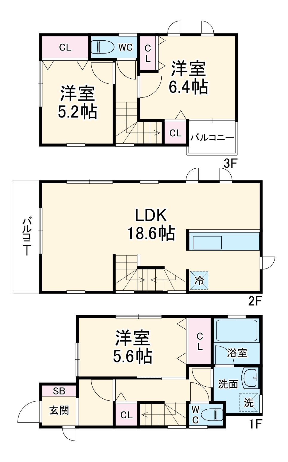 さいたま市西区指扇３８７戸建の間取り