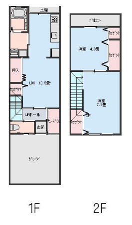 寺戸町八ノ坪町貸家の間取り