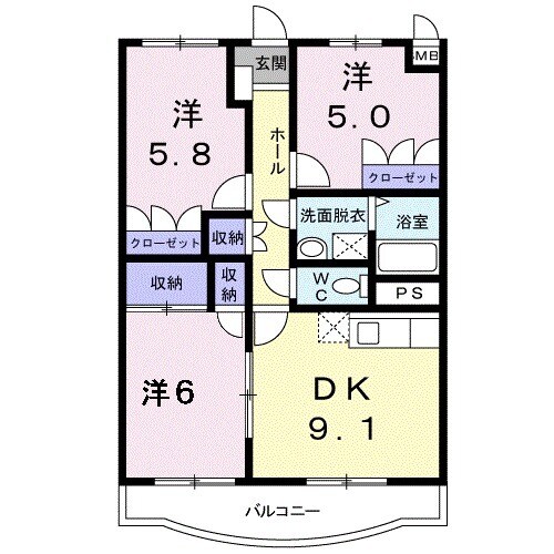 リゼール館林の間取り