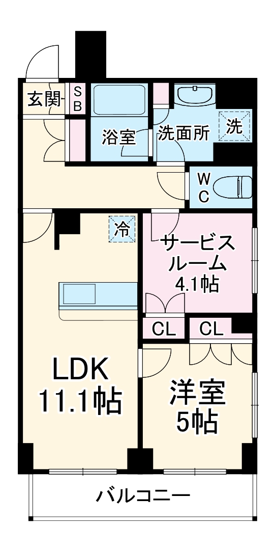 大島の完工年月(2018年7月)築の賃貸マンションの間取り