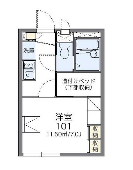 レオパレスシャルマン弘明寺の間取り