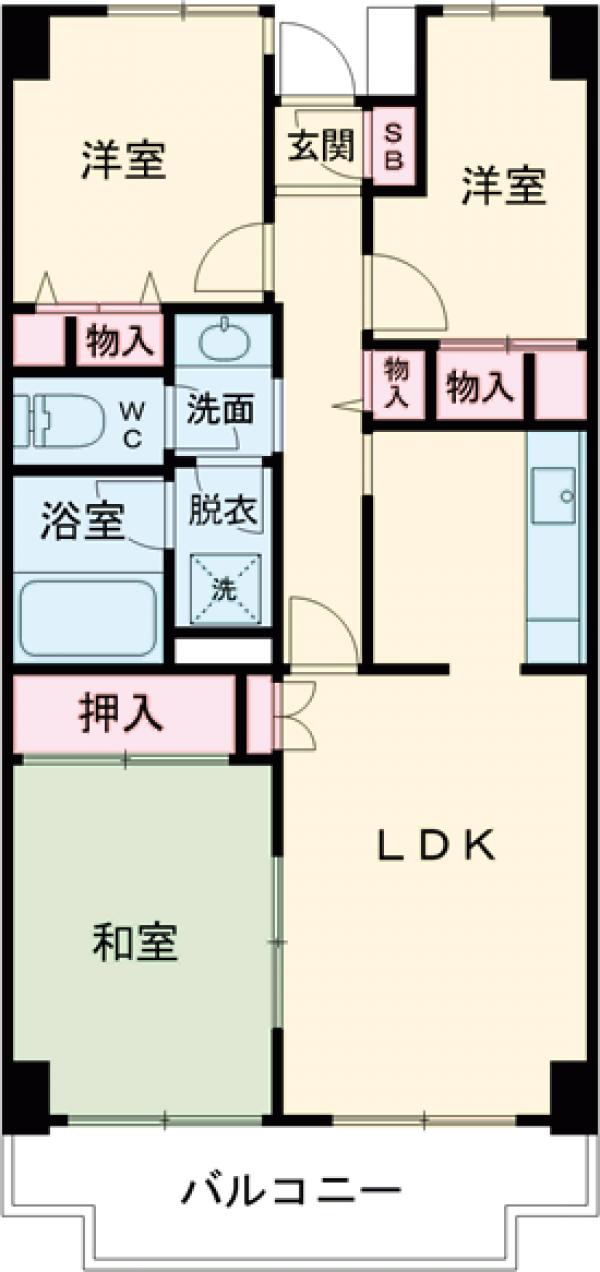 東立石の完工年月(1989年2月)築の賃貸マンションの間取り