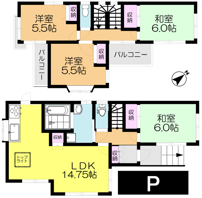 物井戸建ての間取り