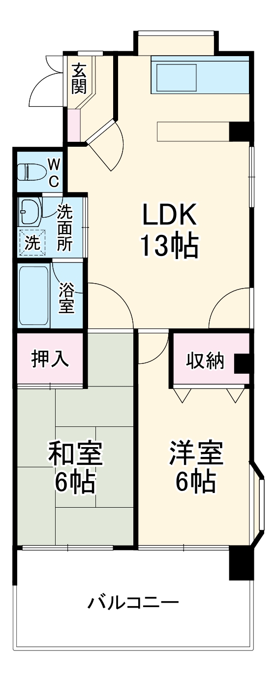田町の完工年月(2006年9月)築の賃貸マンションの間取り