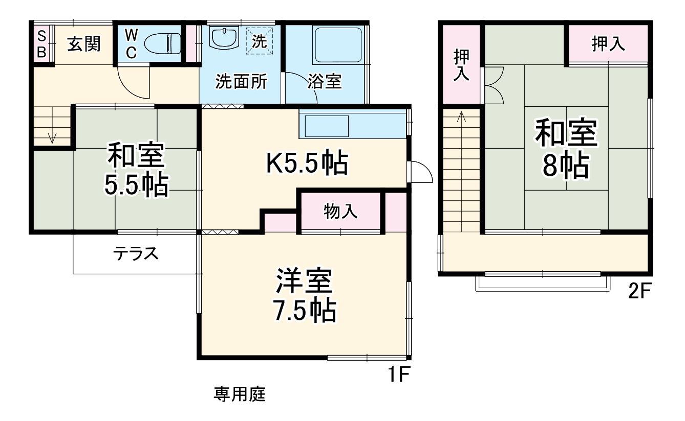 東川島町貸家の間取り