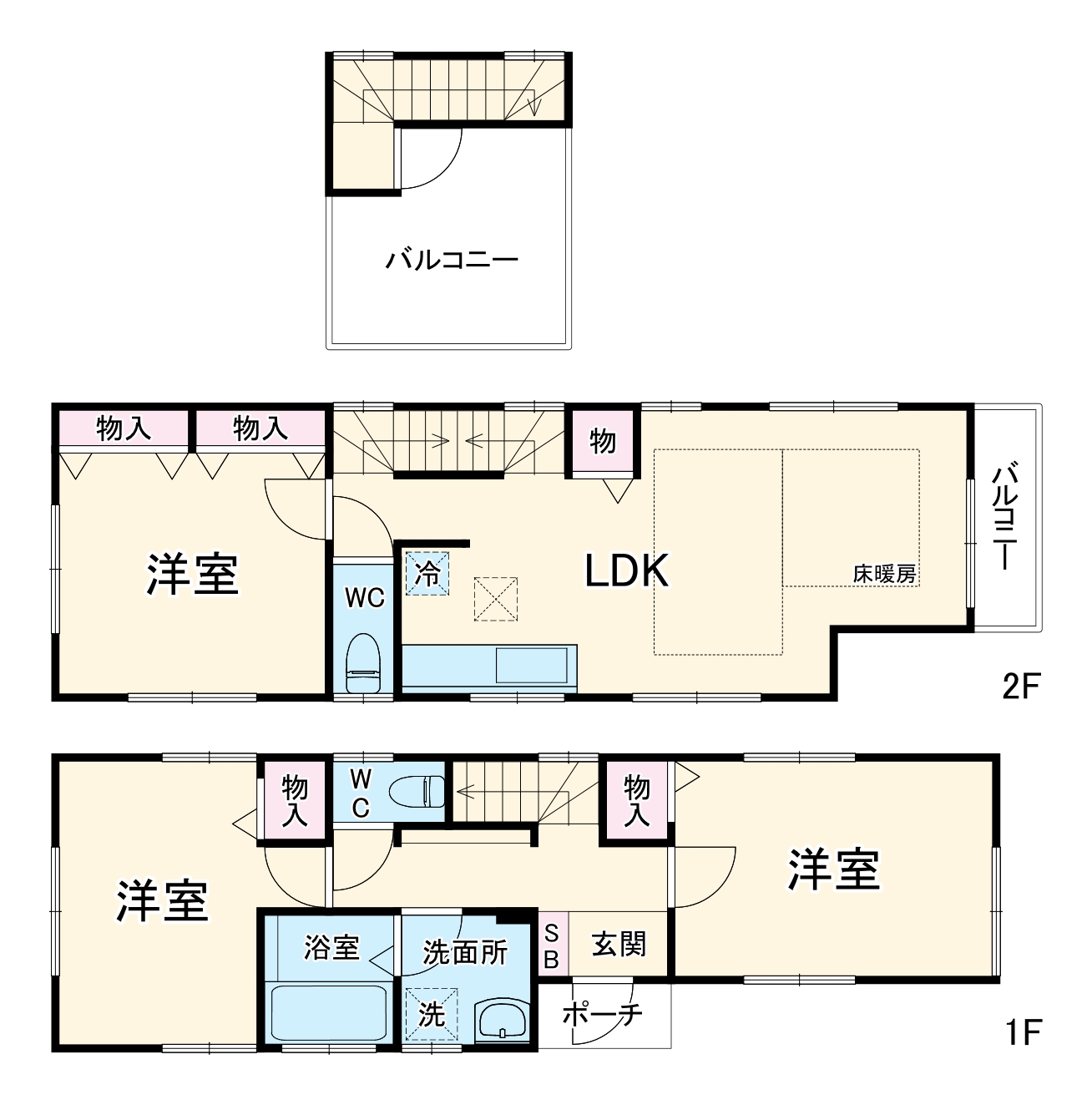 茅ヶ崎市白浜町賃貸戸建住宅の間取り