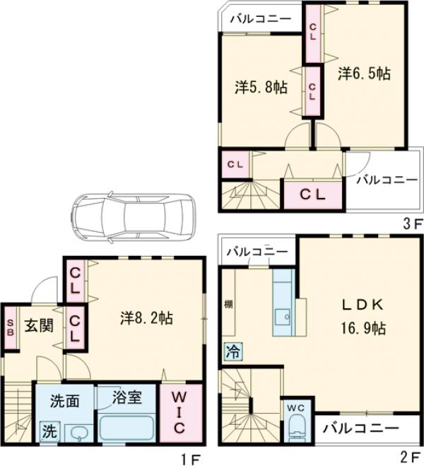 目黒本町1丁目U邸の間取り