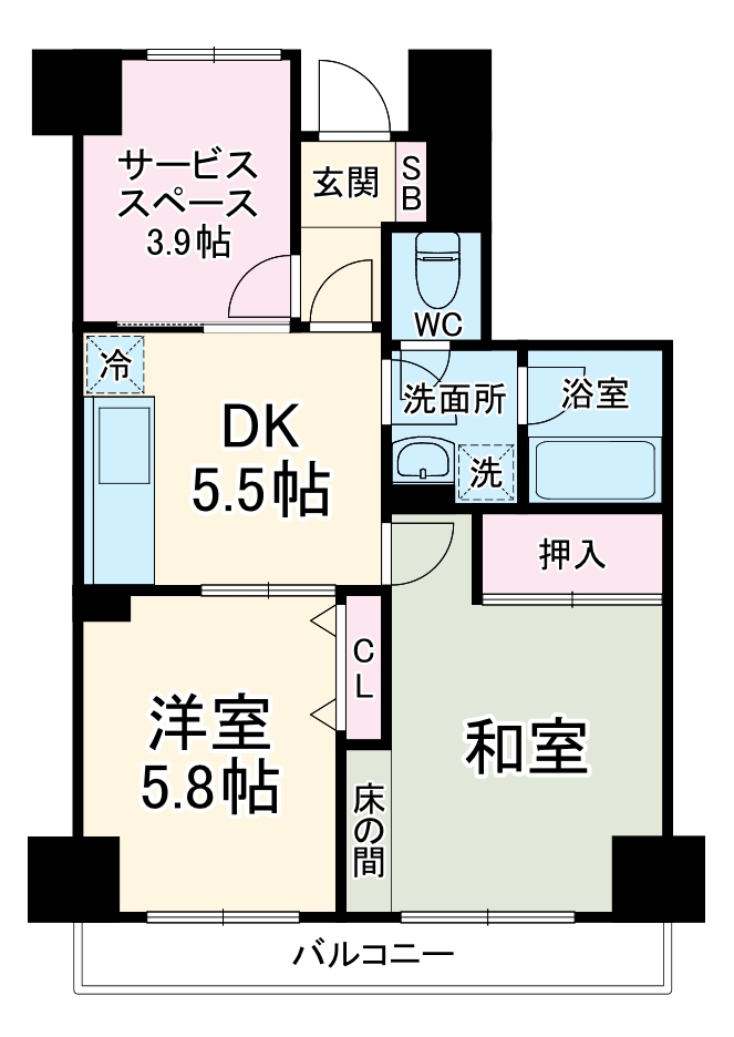 山下公園サンライトマンション弐号棟の間取り