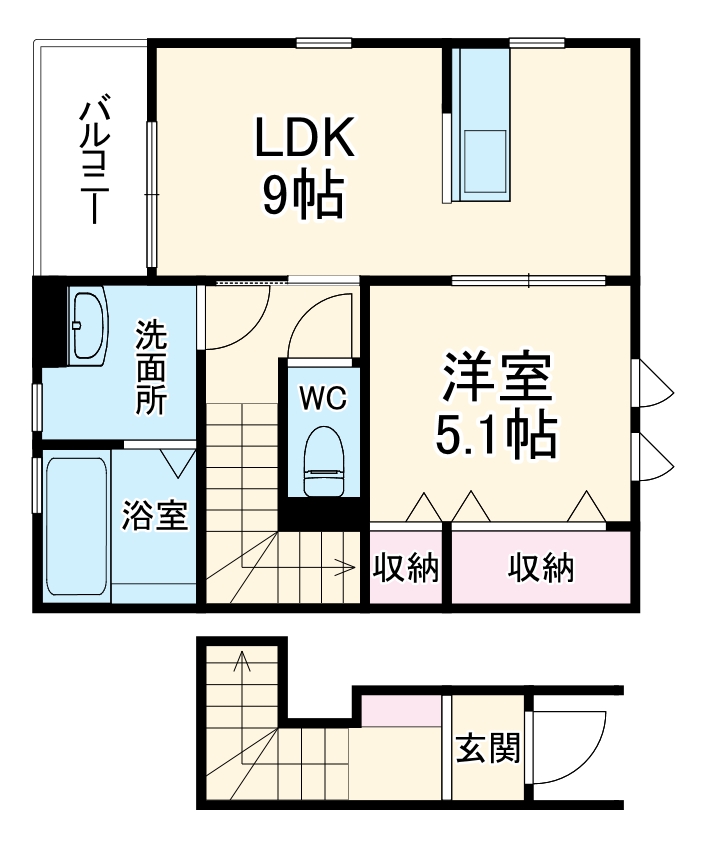 リーブルファイン今伊勢町1号棟の間取り