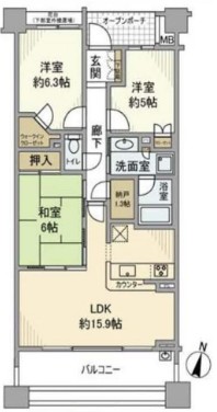 プラウド横浜鶴見市場の間取り