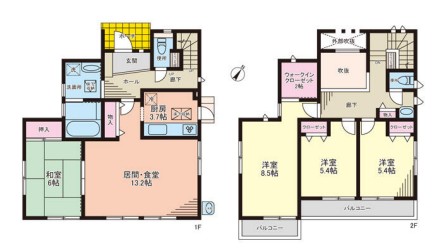 新百合万福寺賃貸戸建の間取り