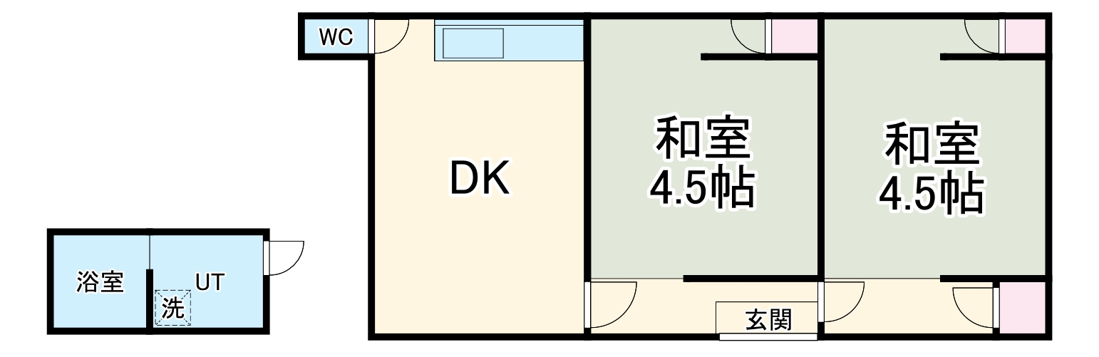 御津町小貝津借家の間取り