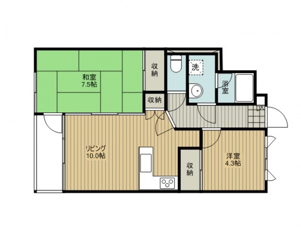９０ｎｉｎｅｔｙ－３行田の間取り