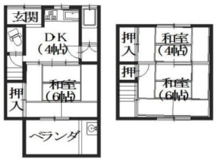 物集女町森ノ上貸家の間取り
