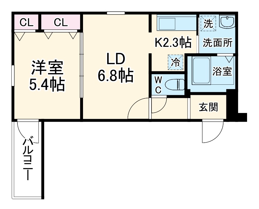 フジパレス石橋Ⅲ番館の間取り