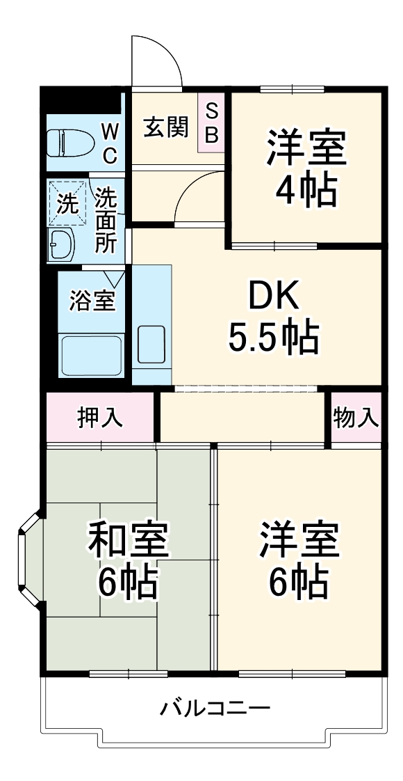 ボヌール西ヶ岡の間取り