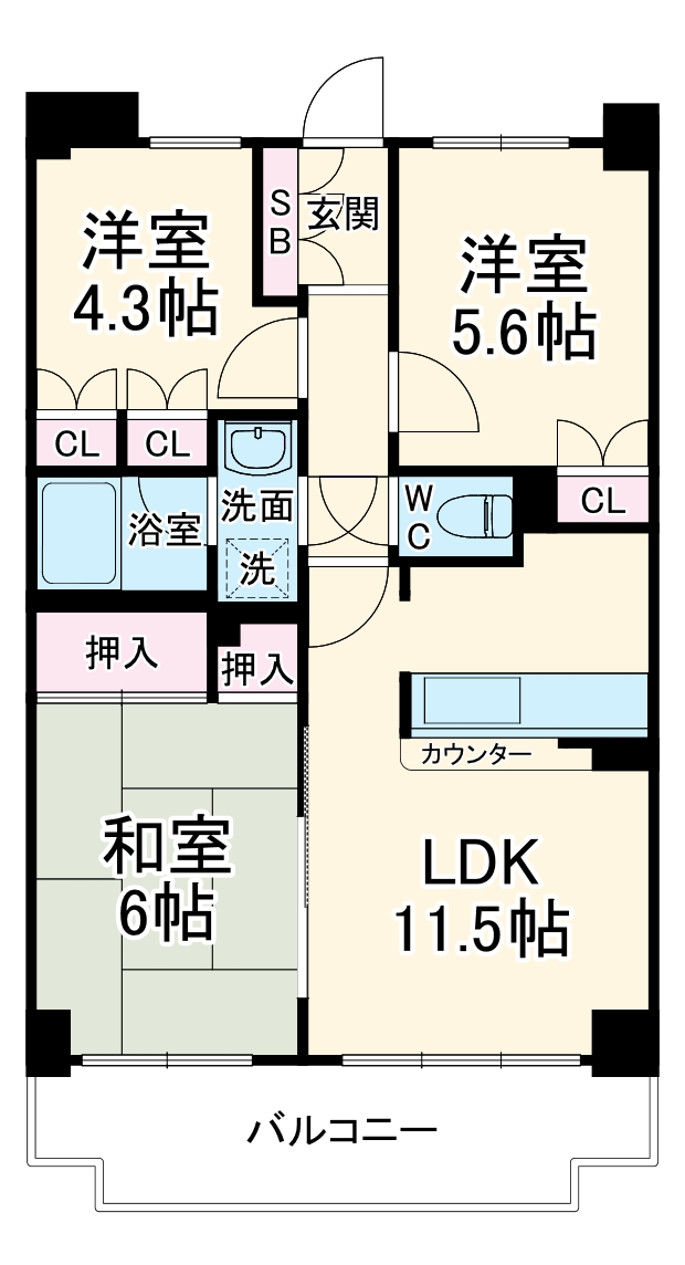 サーパス武蔵浦和第3の間取り